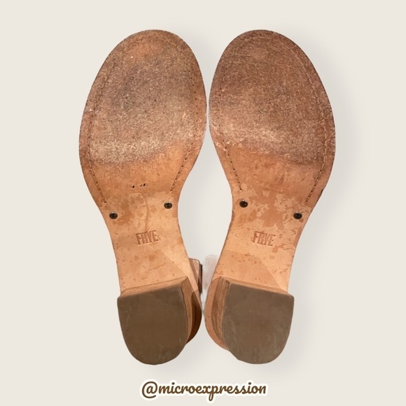 $330 Frye Blush Pink Brielle Scallop Suede Back Zip Heeled Sandal Wedding/Formal - Picture 13 of 15